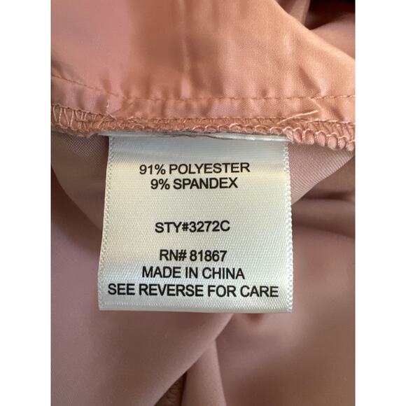 NWT Blue Sol Women's Satin Glitz Button Flare Size 14 Pants Dusty Pink - Picture 4 of 6